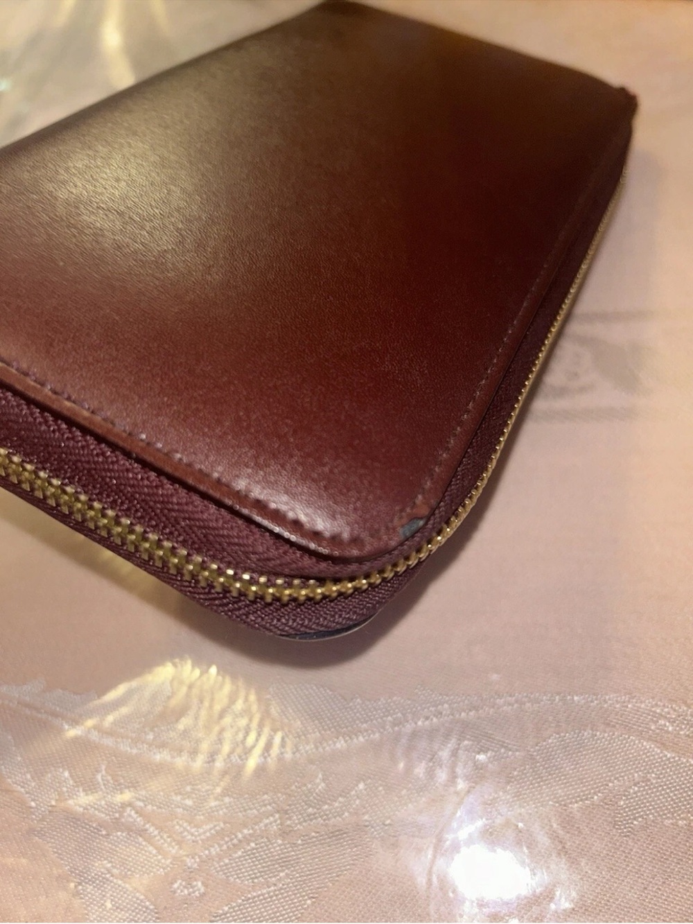 Salvatore Ferragamo Gancini Zip Around Continental Wallet Wine Burgundy - Picture 8 of 13